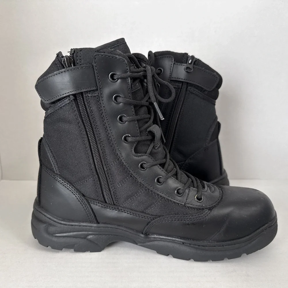 Nortiv 8 Trooper Men's Military Tactical  Lace Up Boots Size 10 Solid Black Work